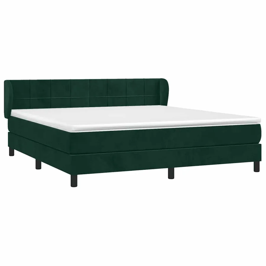 Sommier à lattes de lit et matelas Vert foncé 180x200cm Velours - 3