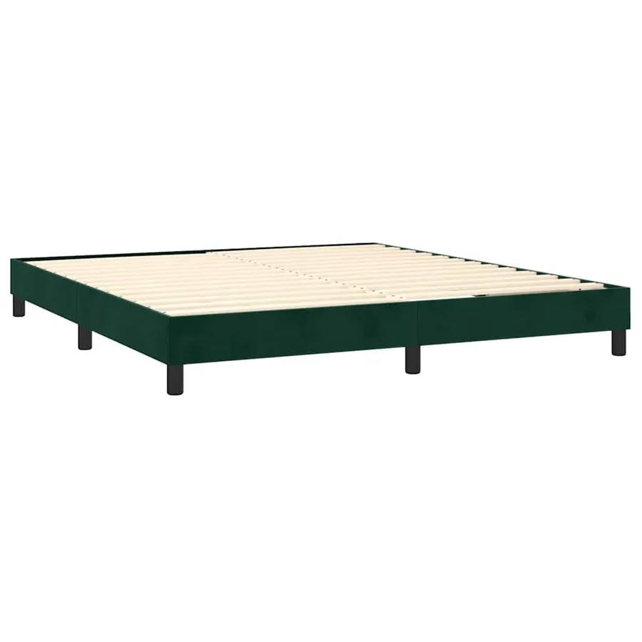 Sommier à lattes de lit et matelas Vert foncé 180x200cm Velours - 4