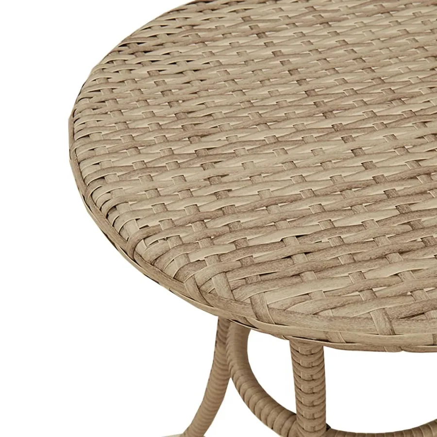 Ensemble de bistro 3 pcs avec coussins beige résine tressée - 10