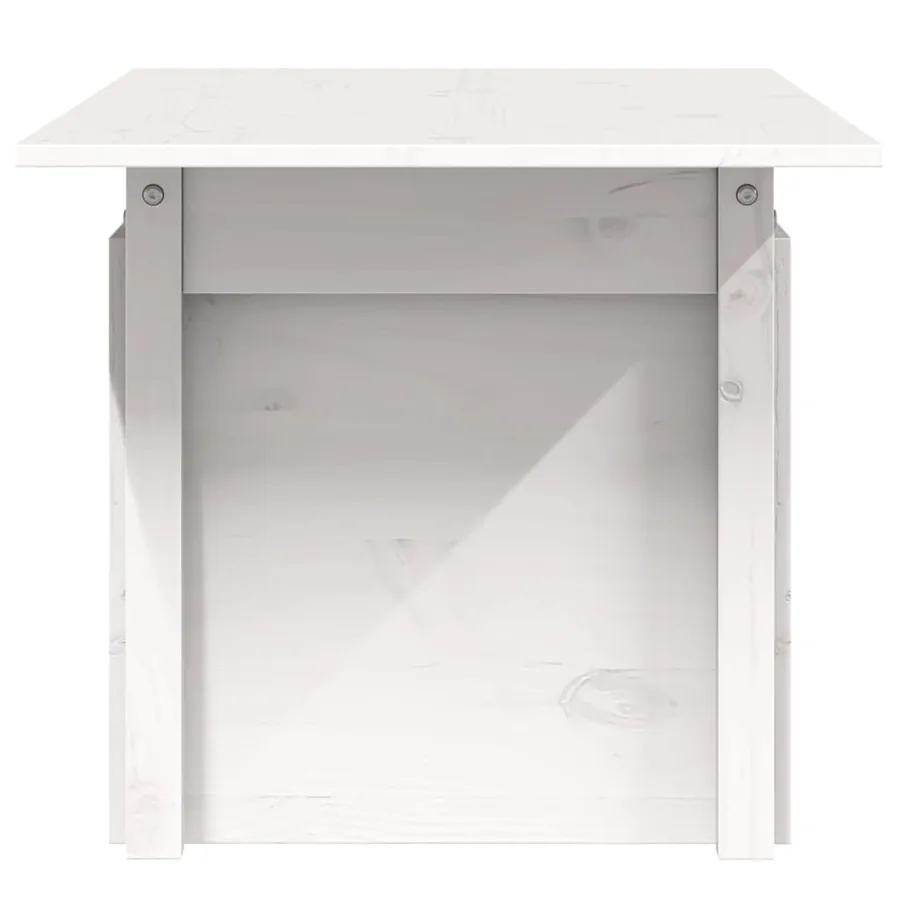 Table de jardin blanc 100x50x75 cm bois massif de pin - 6