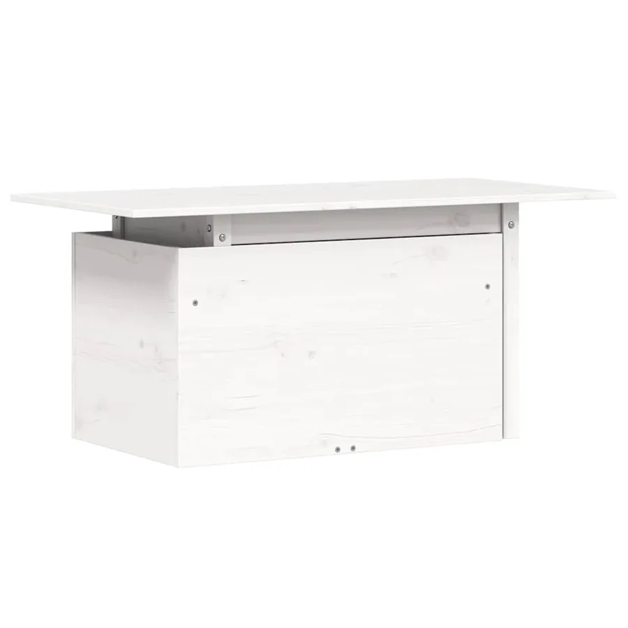 Table de jardin blanc 100x50x75 cm bois massif de pin - 7