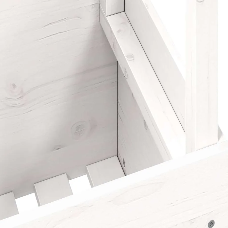 Table de jardin blanc 100x50x75 cm bois massif de pin - 9