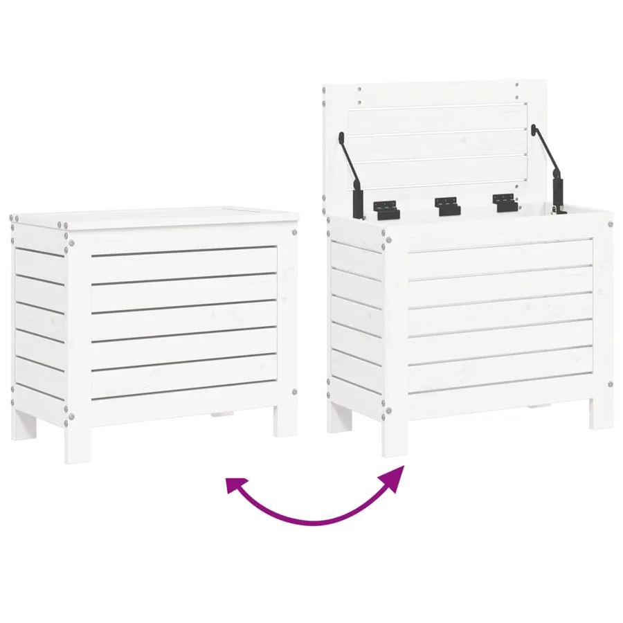 Salon de jardin 10 pcs blanc bois de pin massif - 12