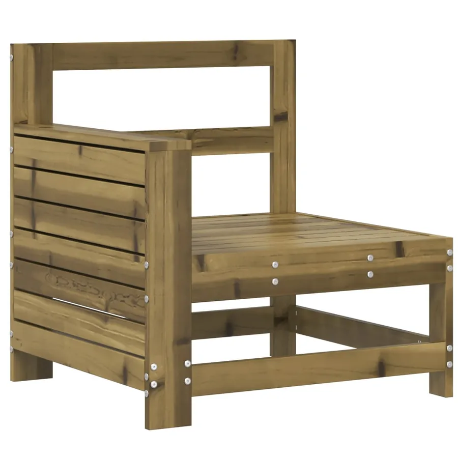 Canapé de jardin accoudoir 69x62x70,5 cm bois de pin imprégné - 2