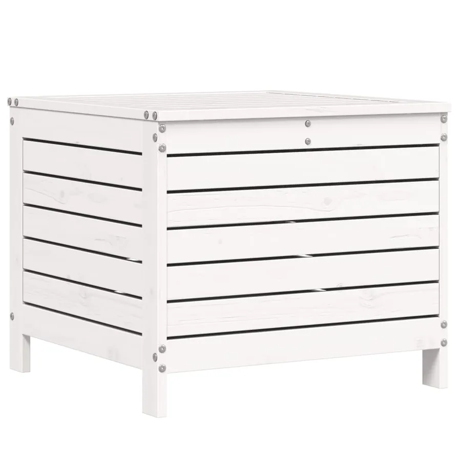 Salon de jardin 6 pcs blanc bois de pin massif - 7