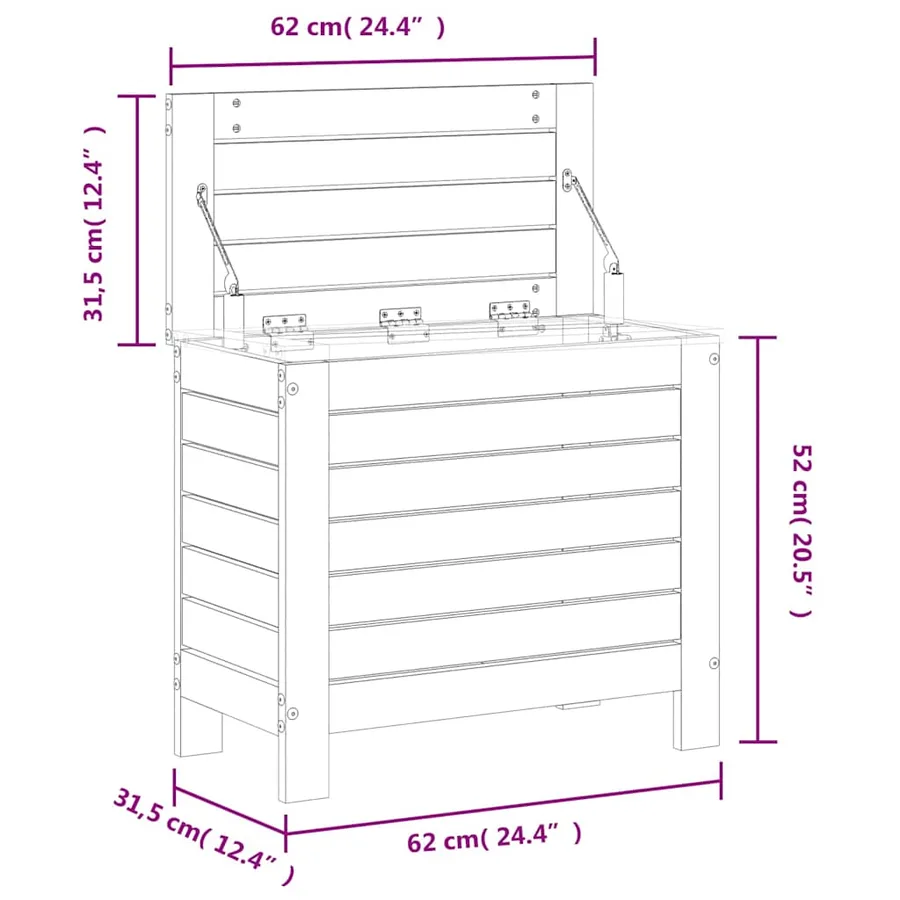 Repose-pied de jardin 62x31,5x52 cm bois massif de douglas - 10