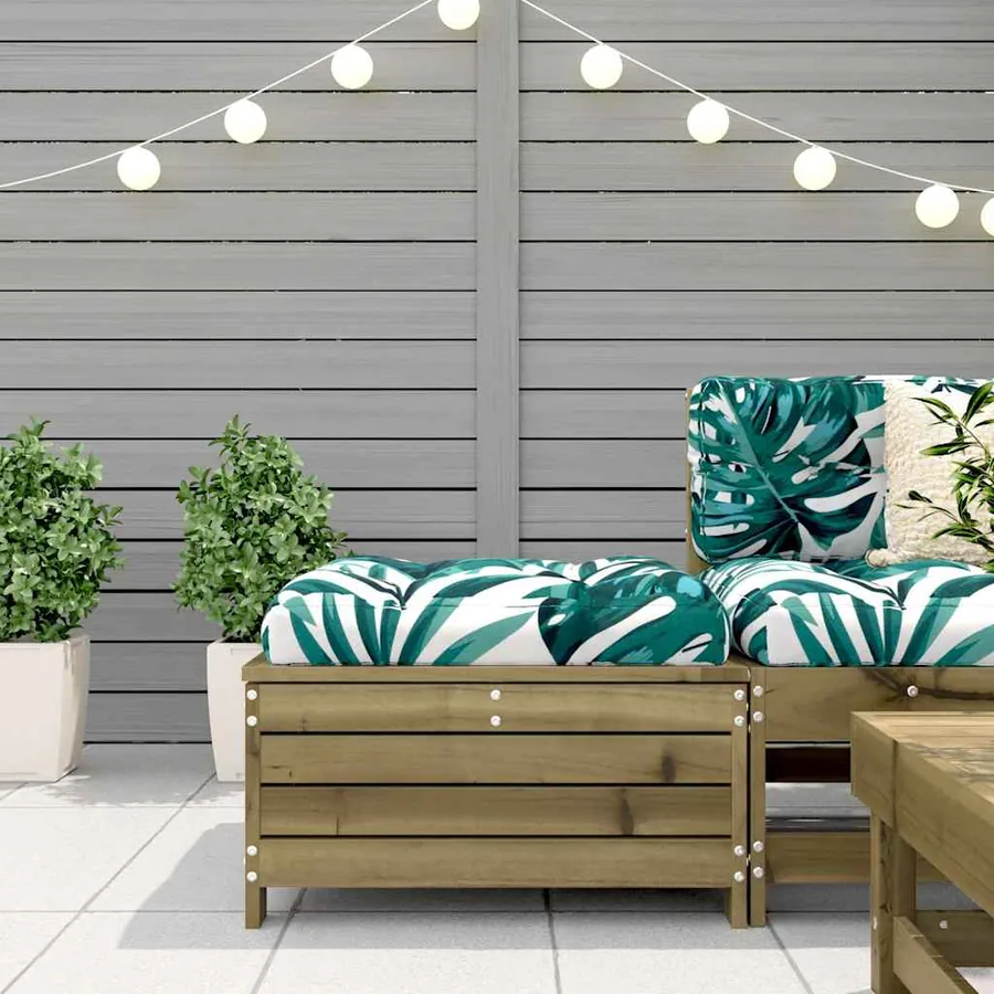 Repose-pied de jardin 62x63,5x32 cm bois de pin imprégné - 3