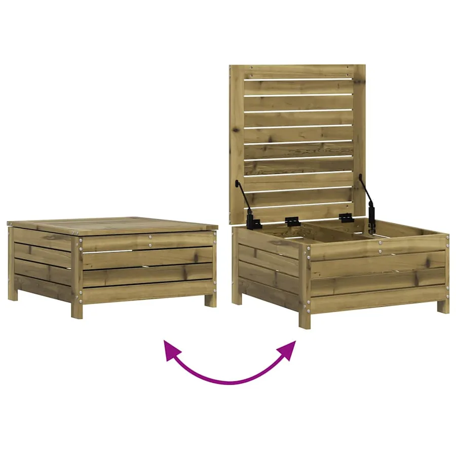 Repose-pied de jardin 62x63,5x32 cm bois de pin imprégné - 7