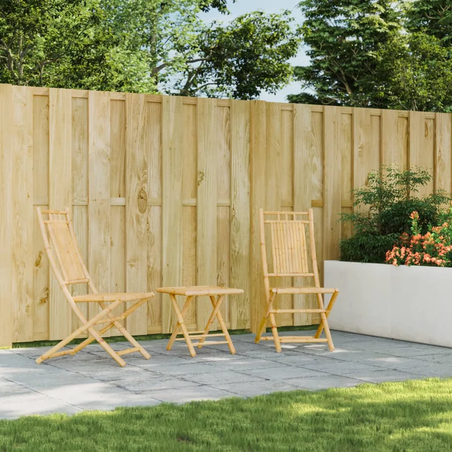 Chaises pliables de jardin lot de 2 46x66x99 cm bambou - 3