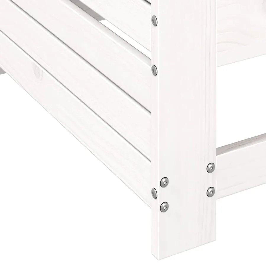 Canapé de jardin accoudoir et table d'appoint blanc massif pin - 8