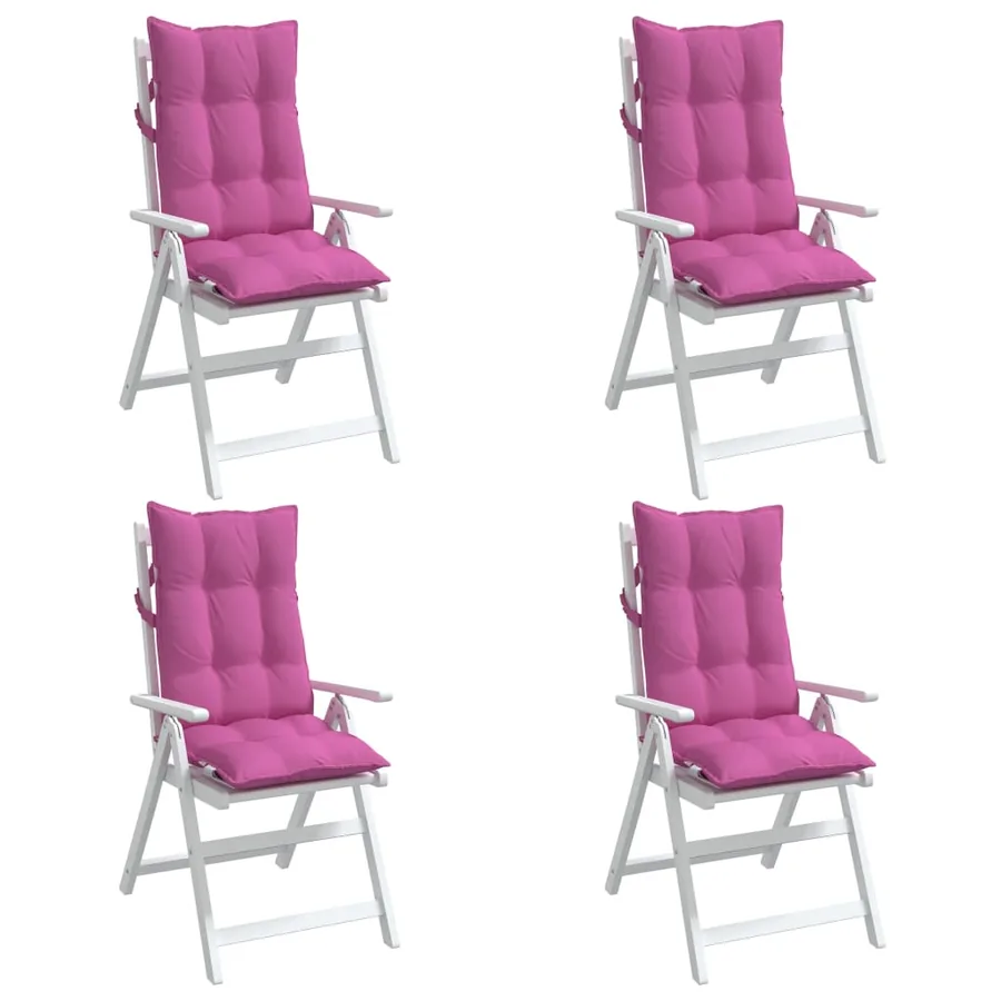 Coussins de chaise à dossier haut lot de 4 rose tissu oxford - 4