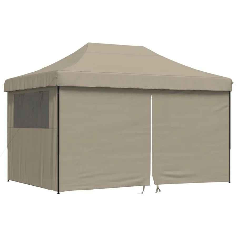 Tente de réception pliable escamotable 4 parois latérales taupe - 2
