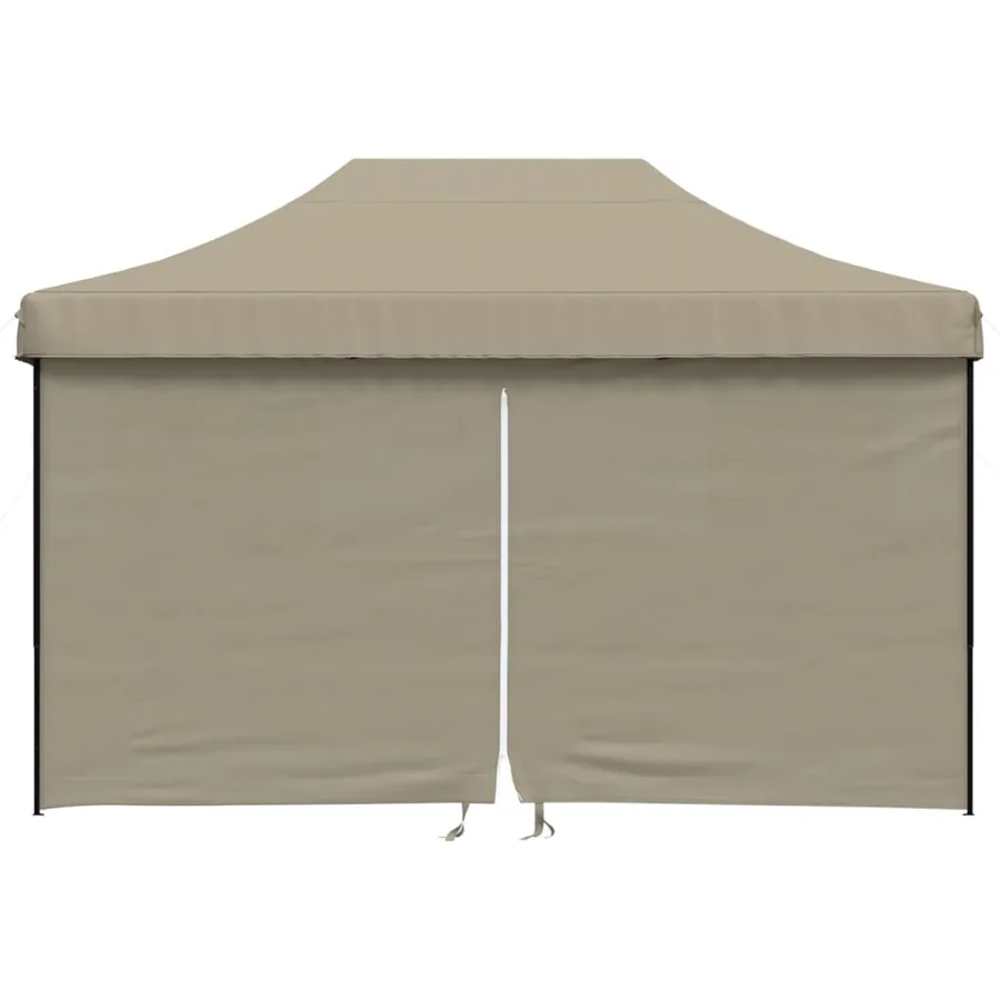 Tente de réception pliable escamotable 4 parois latérales taupe - 3