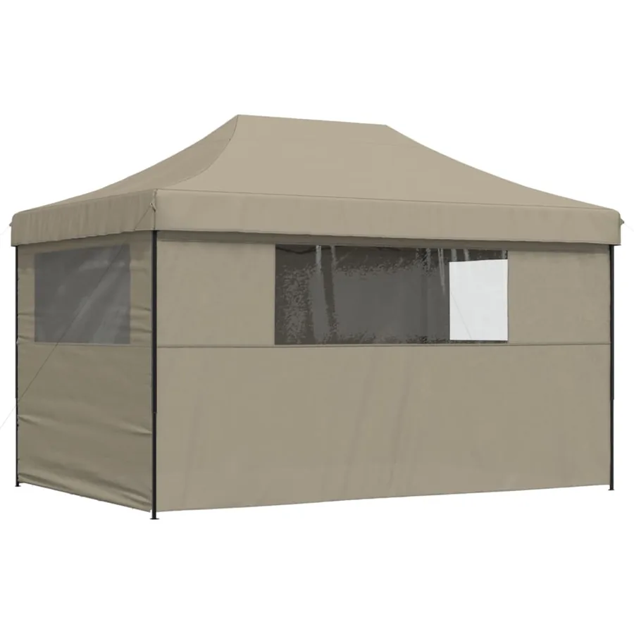Tente de réception pliable escamotable 4 parois latérales taupe - 4