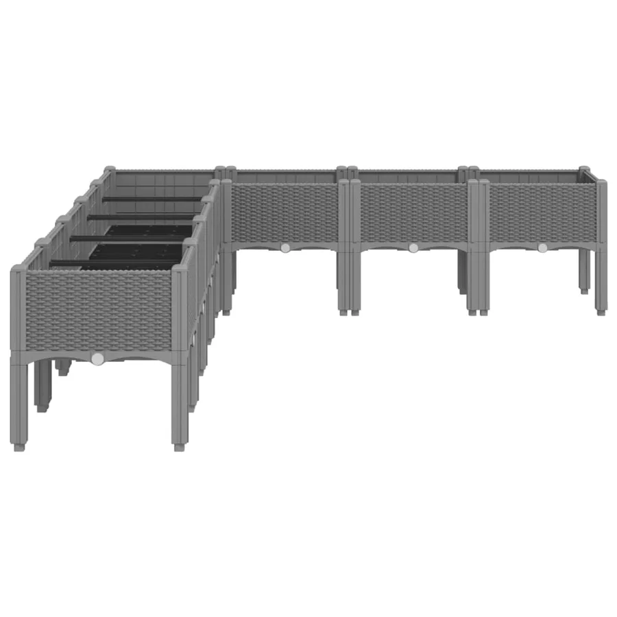 Jardinière avec pieds gris clair 200x160x42 cm PP - 4