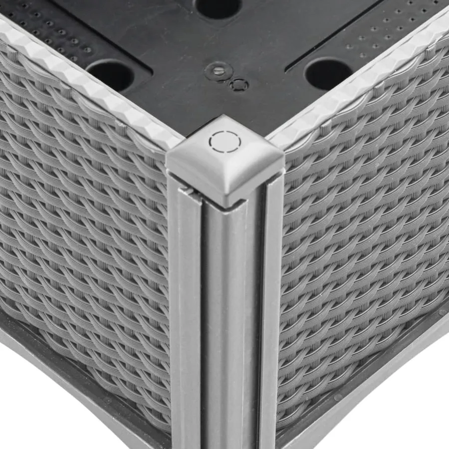 Jardinière avec pieds gris clair 120x40x42 cm PP - 6