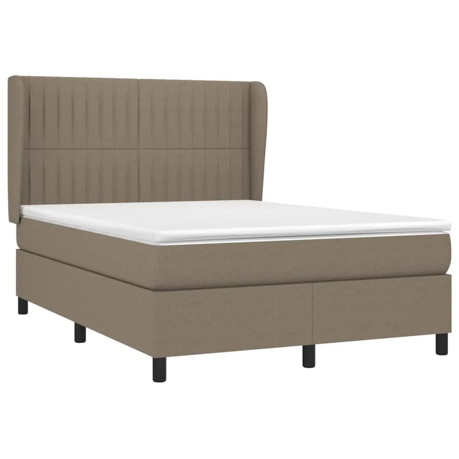 Sommier à lattes de lit avec matelas Taupe 140x190 cm Tissu - 3
