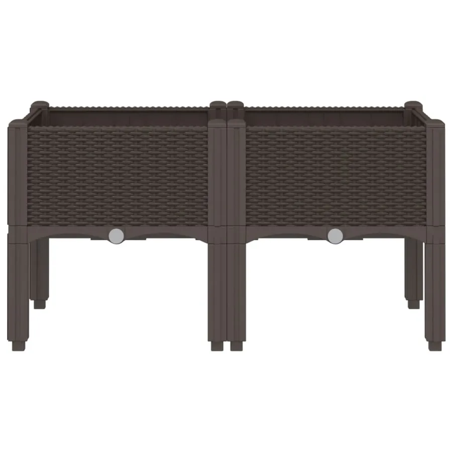 Jardinière avec pieds marron 80x40x42 cm PP - 3