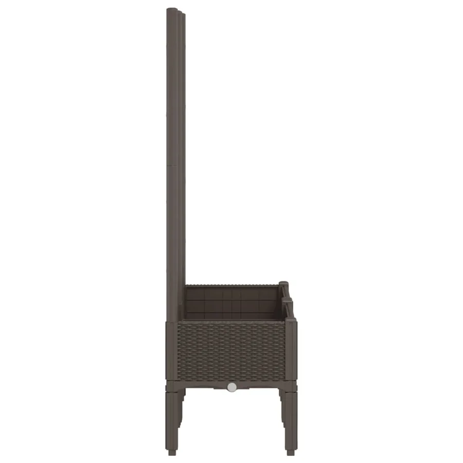 Jardinière avec treillis marron 80x40x142 cm PP - 4