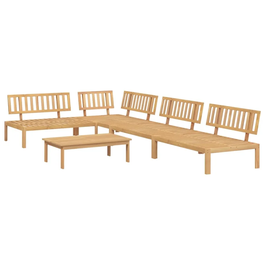 Salon palette de jardin 5 pcs bois d'acacia massif - 2