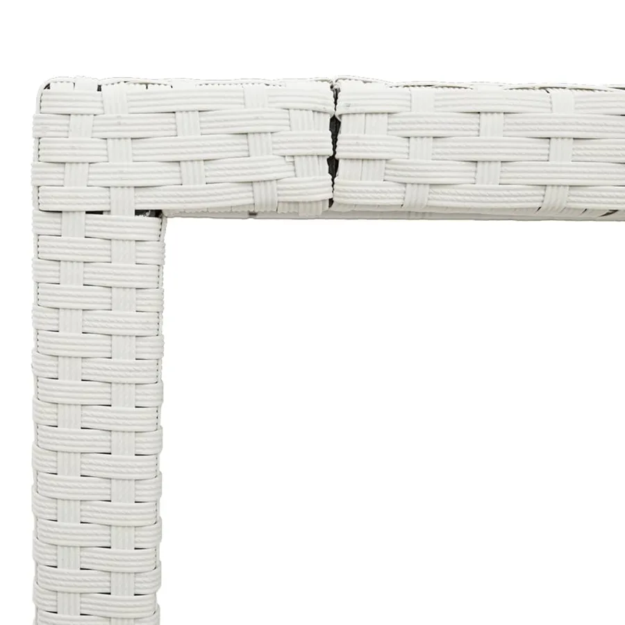Table de jardin avec dessus en verre blanc résine tressée - 10