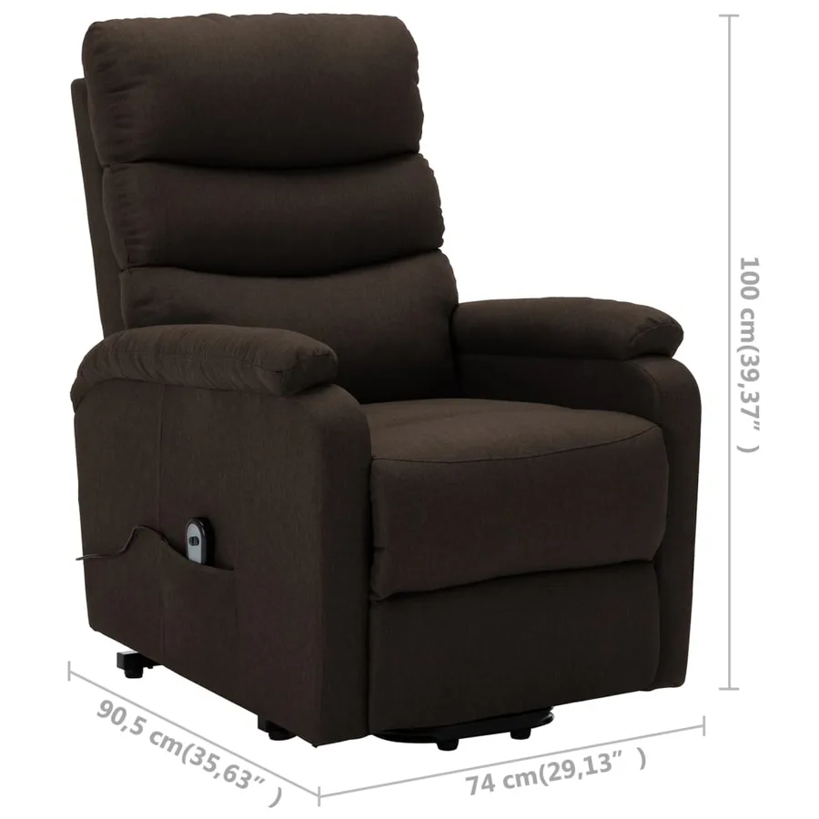 Fauteuil Marron foncé Tissu - 7
