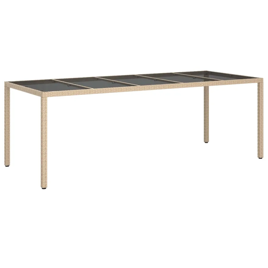 Ensemble à manger de jardin et coussins 11pcs beige rotin verre - 4
