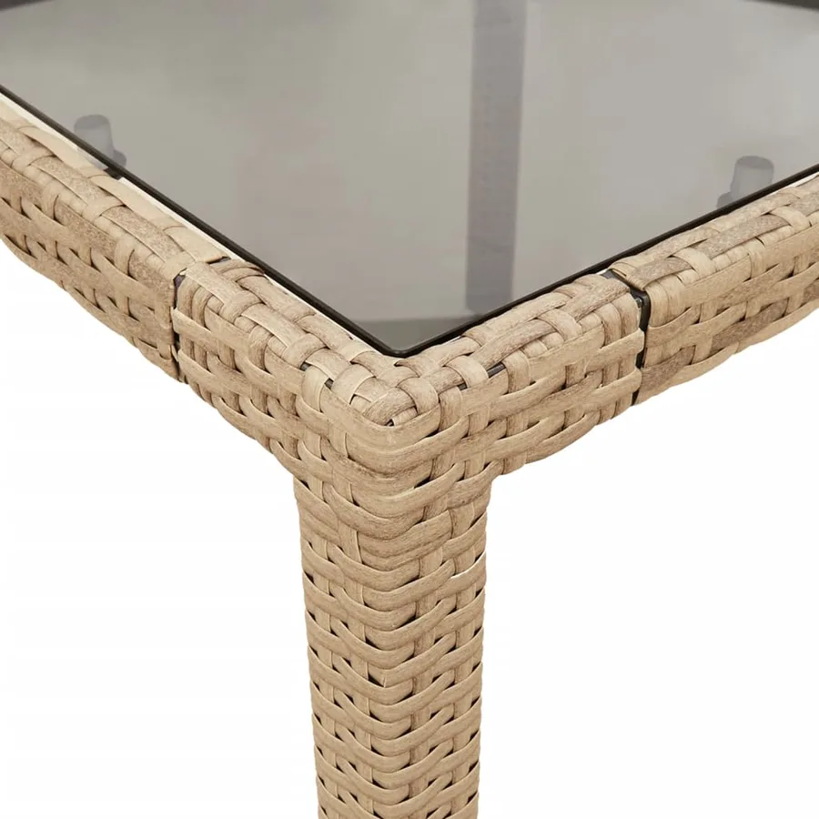 Ensemble à manger de jardin et coussins 11pcs beige rotin verre - 6
