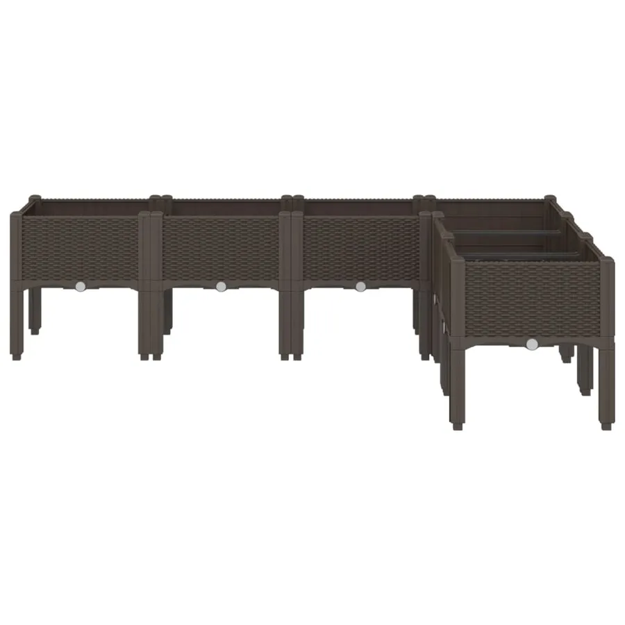 Jardinière avec pieds marron 160x120x42 cm PP - 3