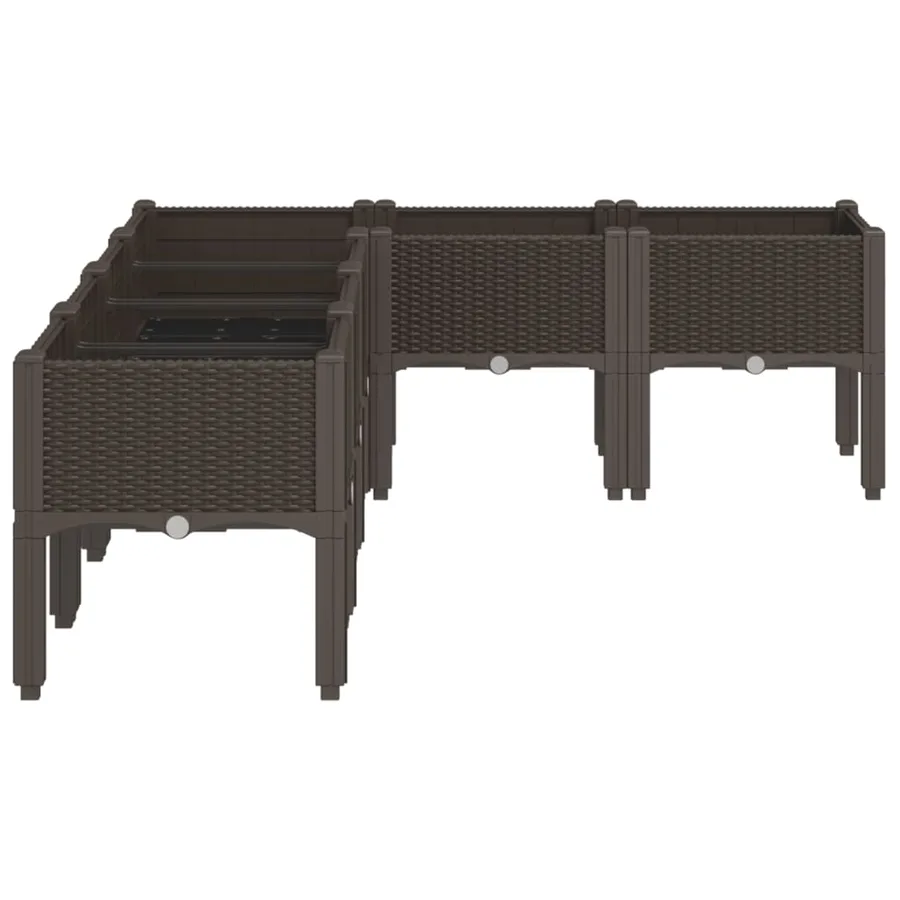 Jardinière avec pieds marron 160x120x42 cm PP - 4