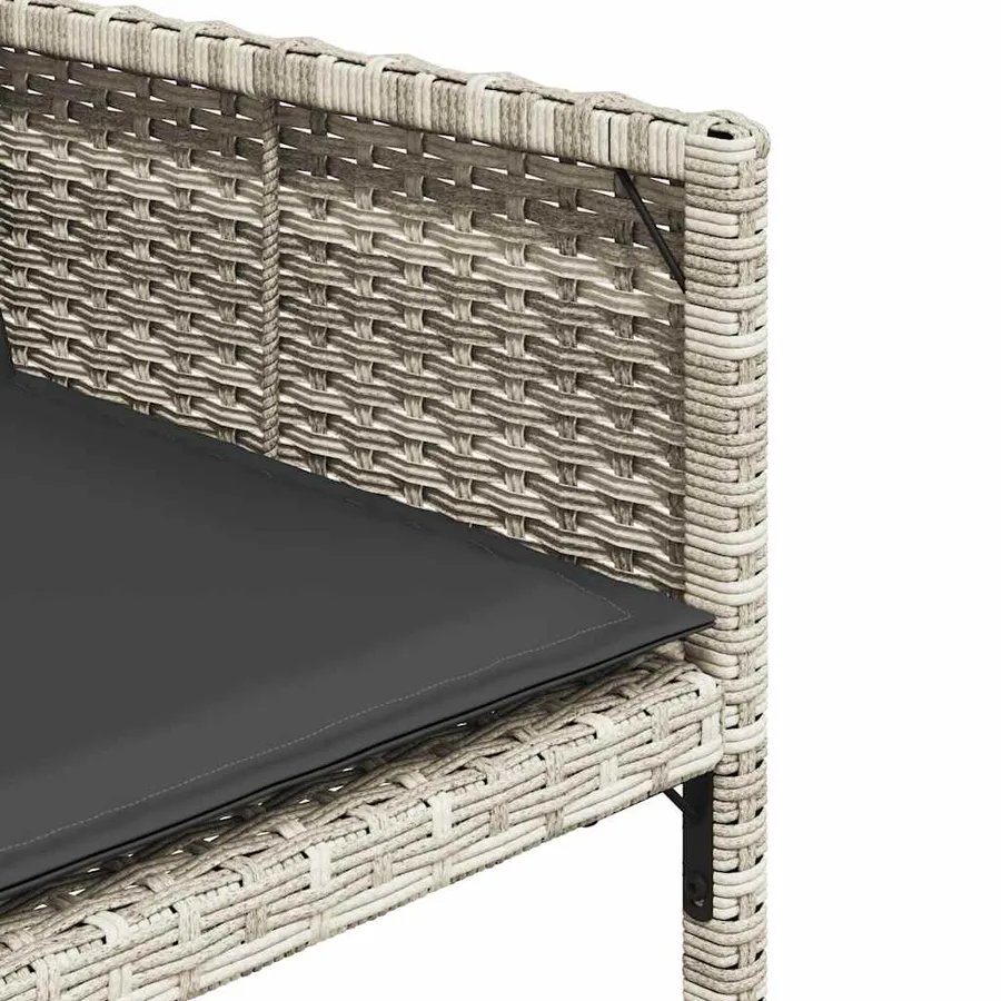 Ensemble à manger de jardin et coussins 17 pcs gris clair rotin - 5