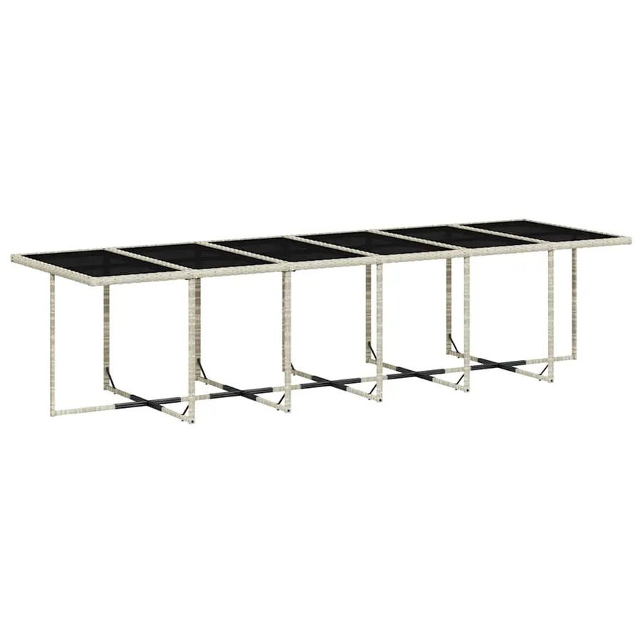 Ensemble à manger de jardin et coussins 17 pcs gris clair rotin - 6