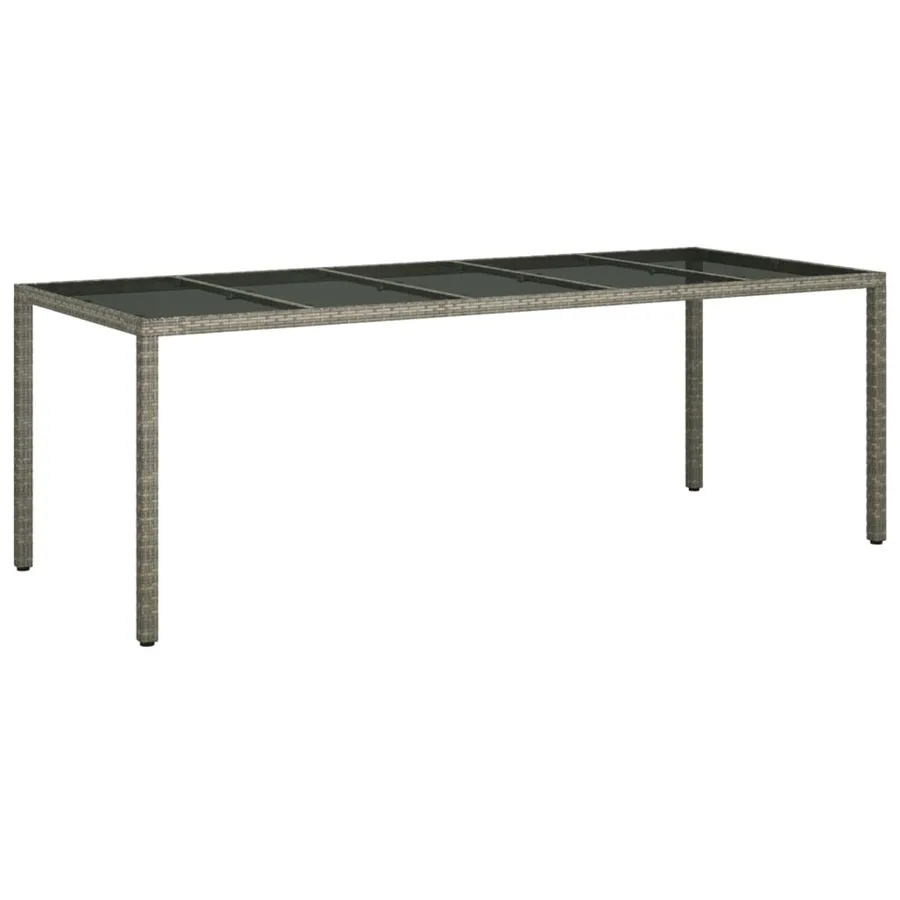 Ensemble à manger de jardin et coussins 11 pcs gris rotin verre - 4