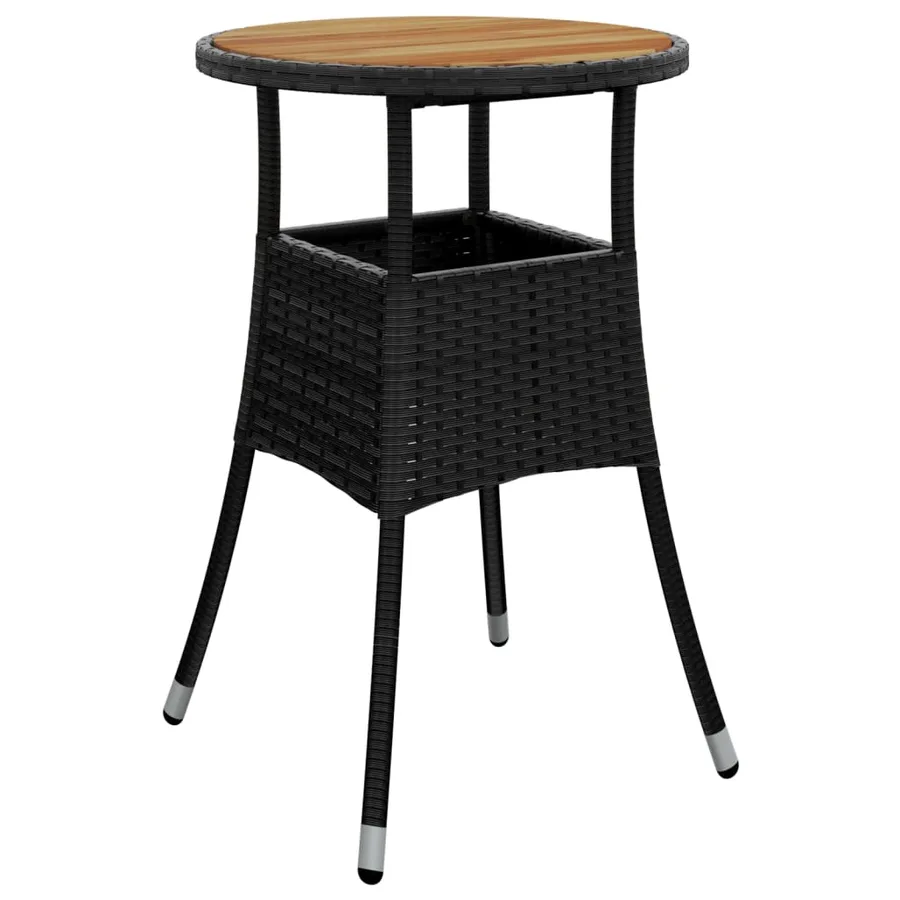 Ensemble à manger de jardin et coussins 3 pcs noir rotin acacia - 4