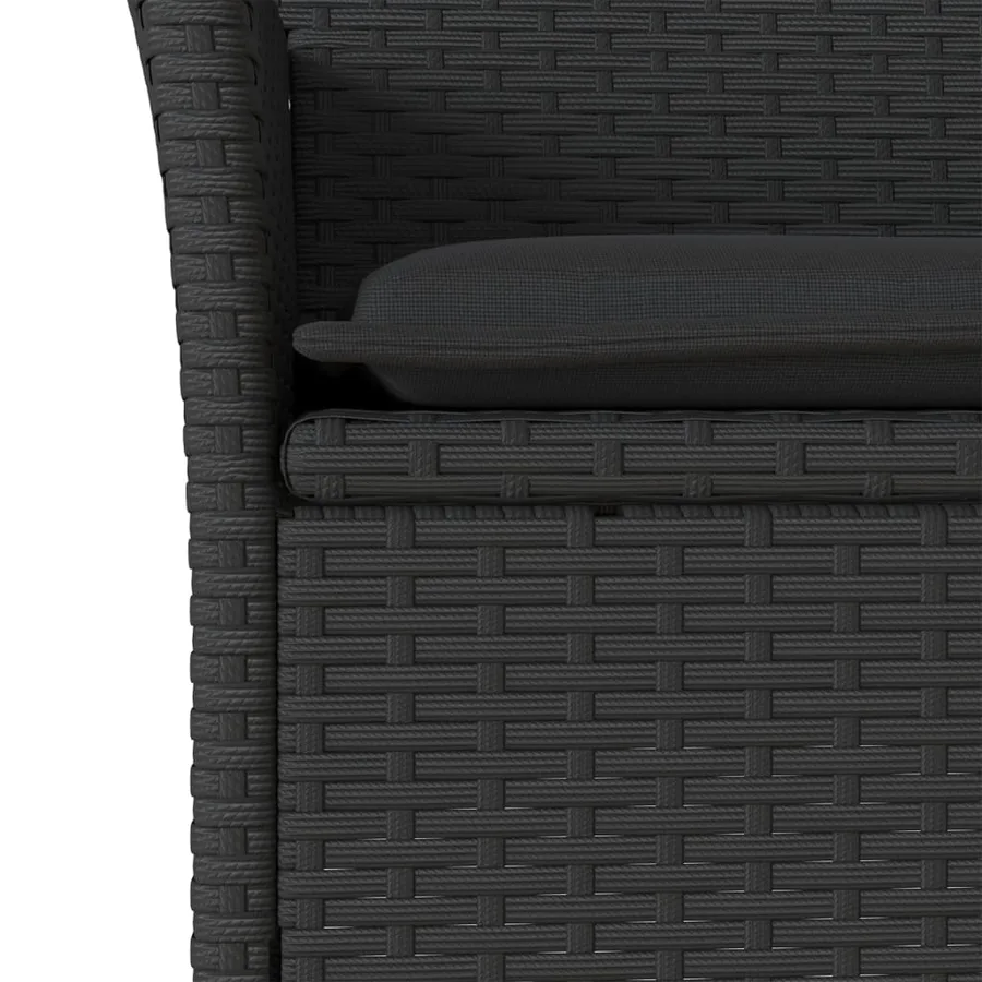Ensemble à manger de jardin et coussins 3 pcs noir rotin acacia - 5