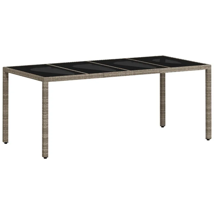 Ensemble à manger de jardin avec coussins 7 pcs rotin et verre - 4