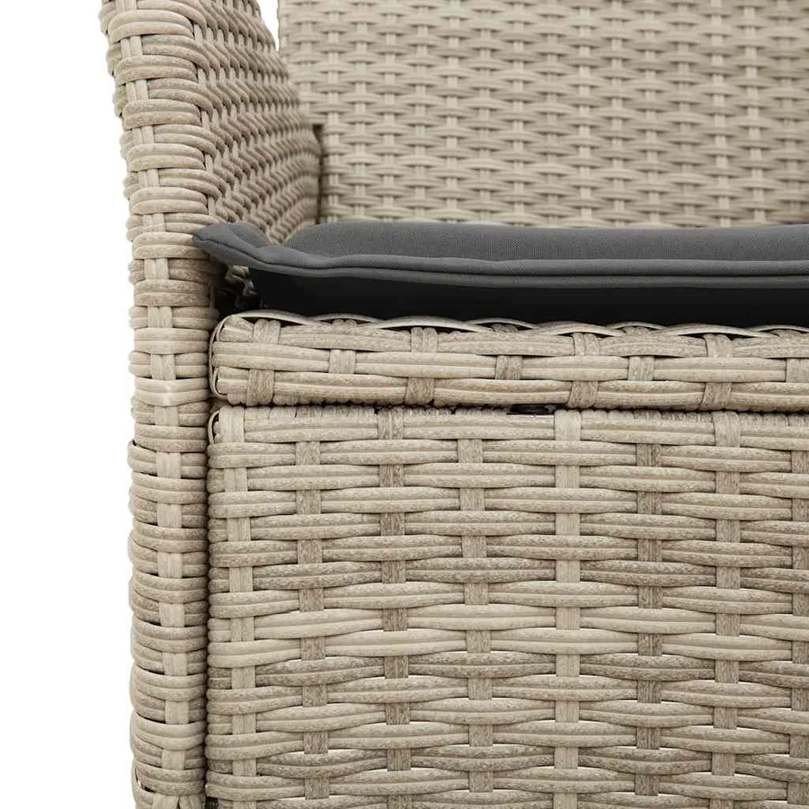 Ensemble à manger de jardin avec coussins 7 pcs rotin et verre - 5