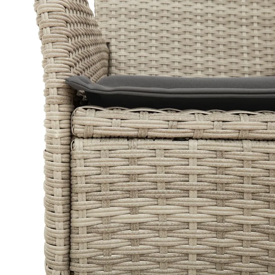 Ensemble à manger de jardin avec coussins 5 pcs rotin et verre - 5