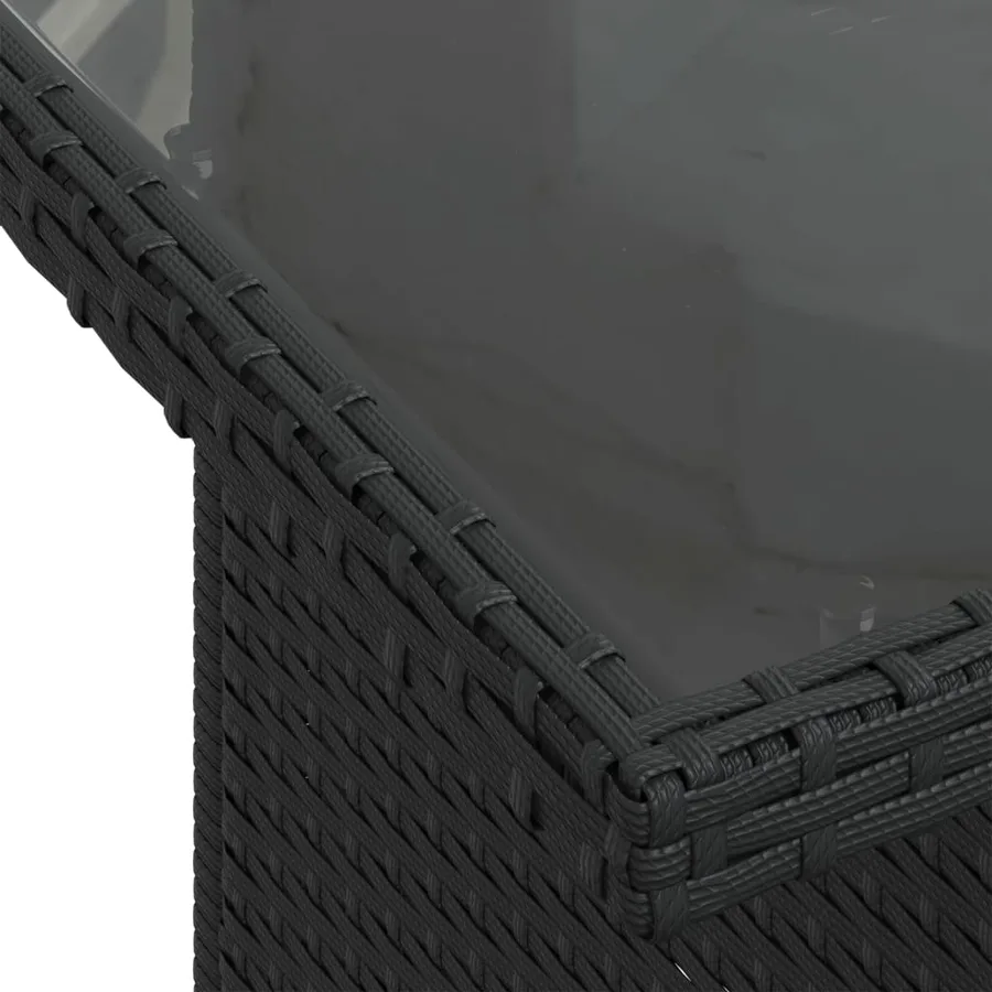 Salon de jardin 6 pcs avec coussins noir résine tressée - 11