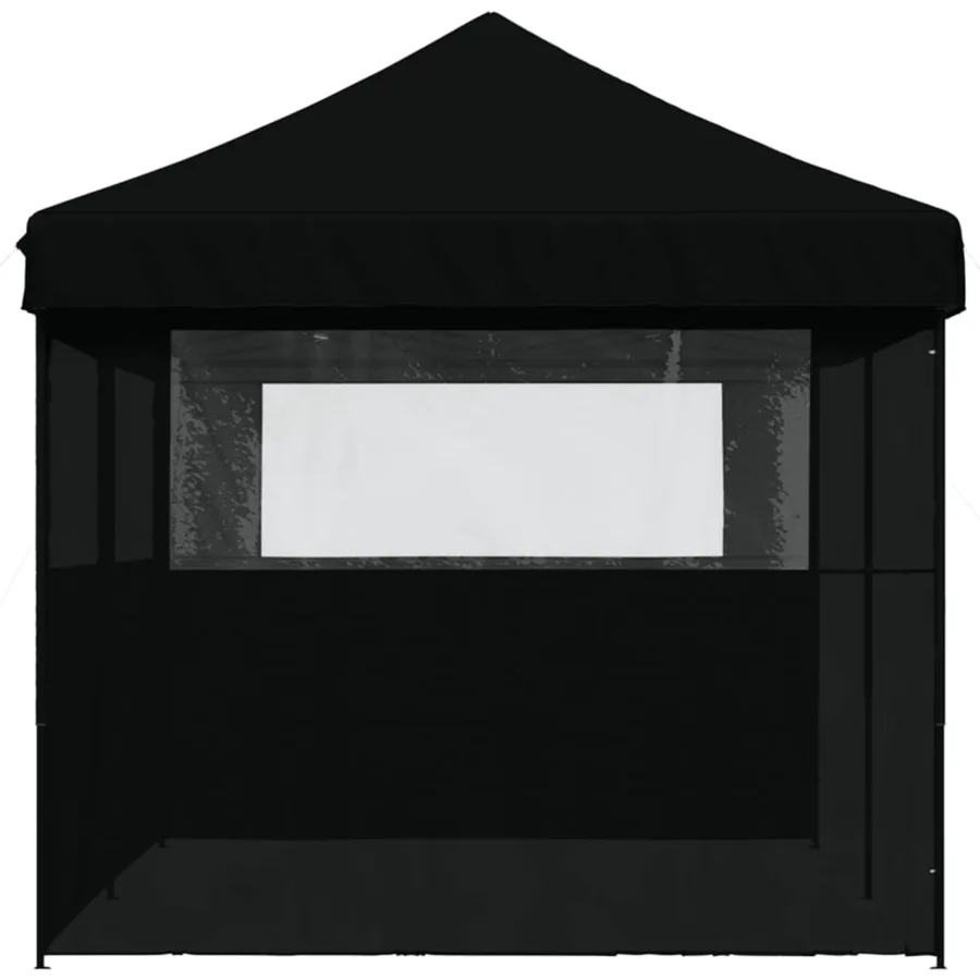 Tente de réception pliable escamotable 3 parois latérales noir - 5