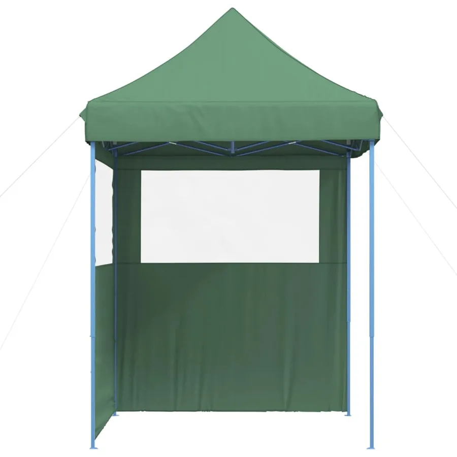 Tente de réception pliable escamotable 2 parois latérales vert - 4