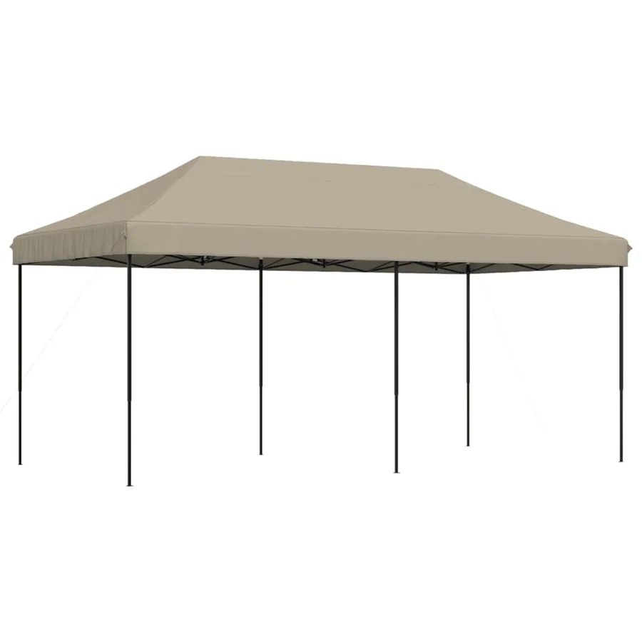 Tente de réception pliable escamotable taupe 580x292x315 cm - 4