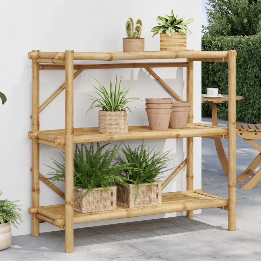 Étagère à 3 niveaux 100x40x90 cm bambou