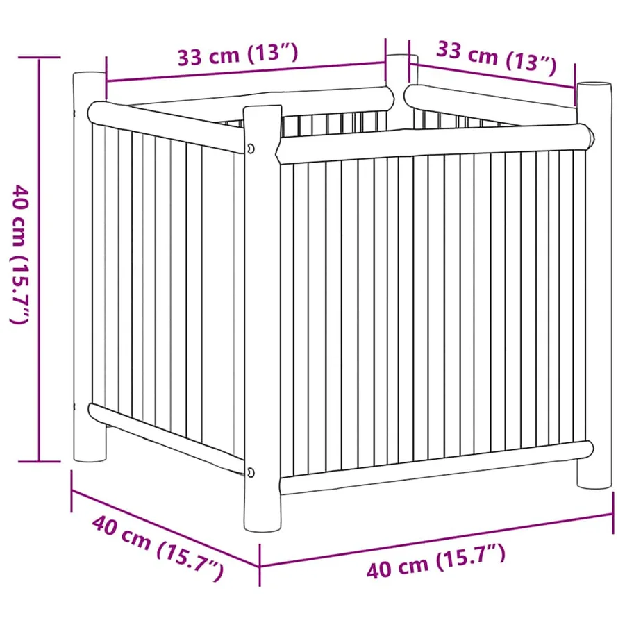Jardinière 40x40x40 cm bambou - 8