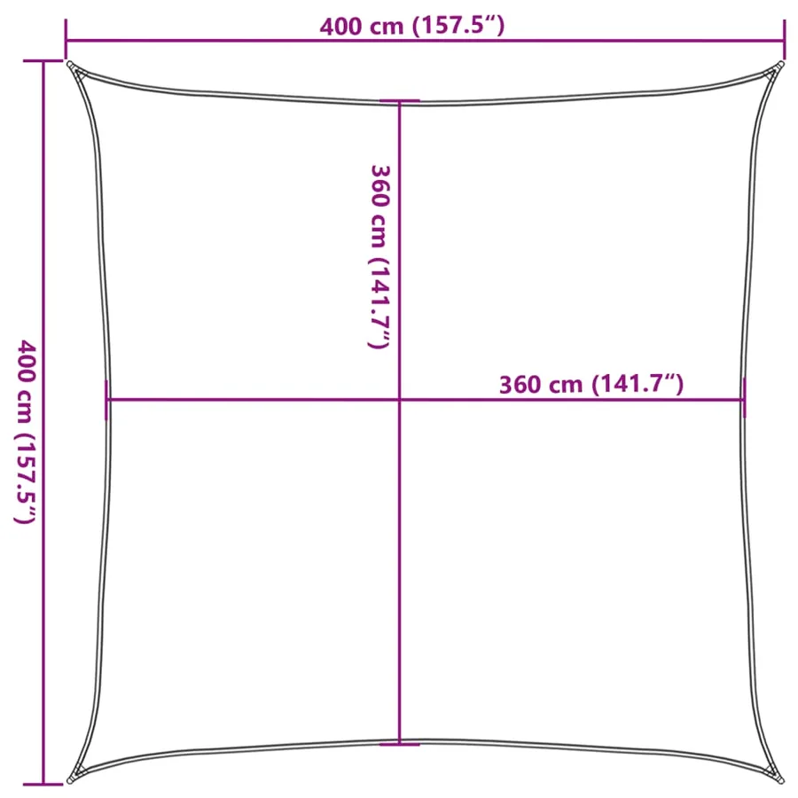 Voile d'ombrage sable 4x4 m 100 % polyester oxford - 10