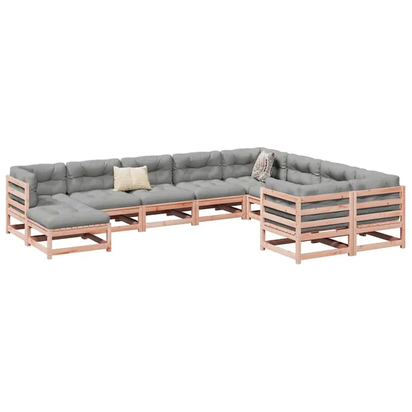Salon de jardin 10 pcs bois massif sapin de douglas