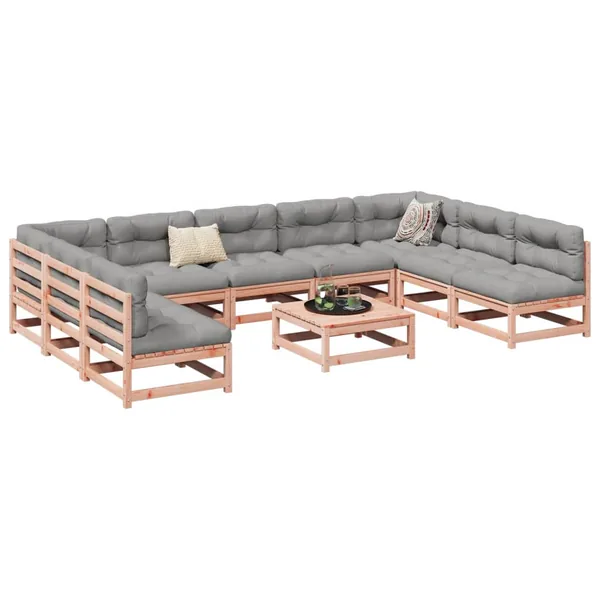 Salon de jardin 10 pcs bois massif sapin de douglas