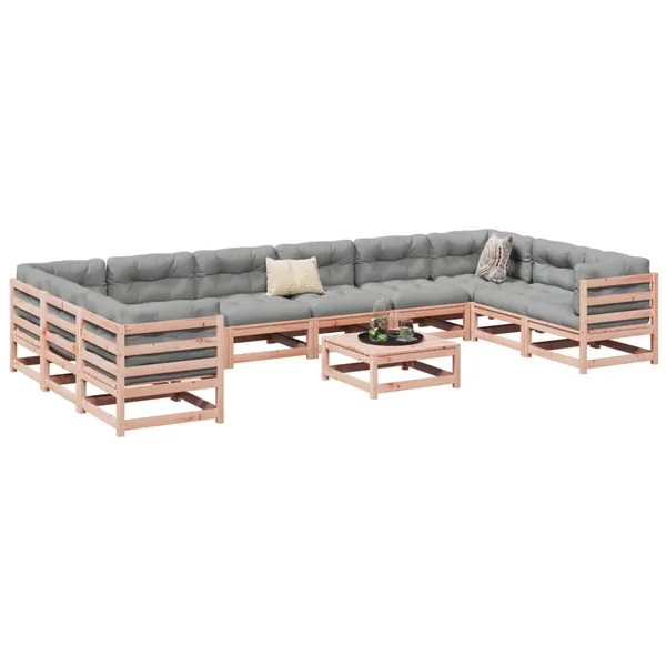 Salon de jardin 11 pcs bois massif sapin de douglas
