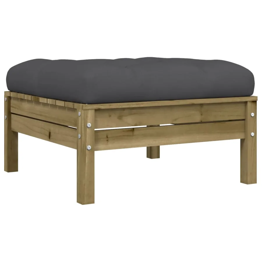Salon de jardin 4 pcs avec coussins bois de pin imprégné - 6