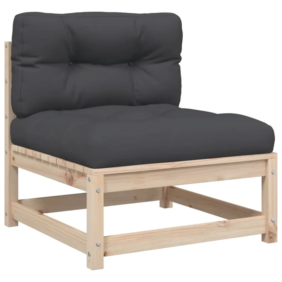 Salon de jardin 7 pcs avec coussins bois de pin massif - 4